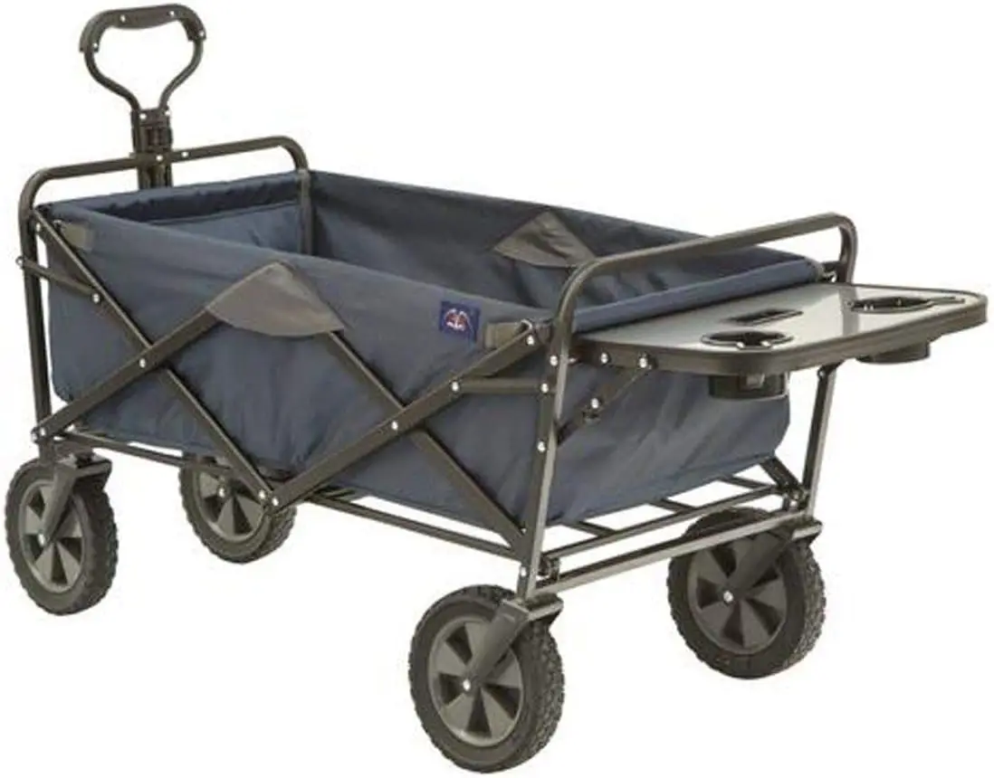 

Steel Frame Collapsible Folding 150 Pound Capacity Outdoor Garden Utility Wagon Yard Cart with Table