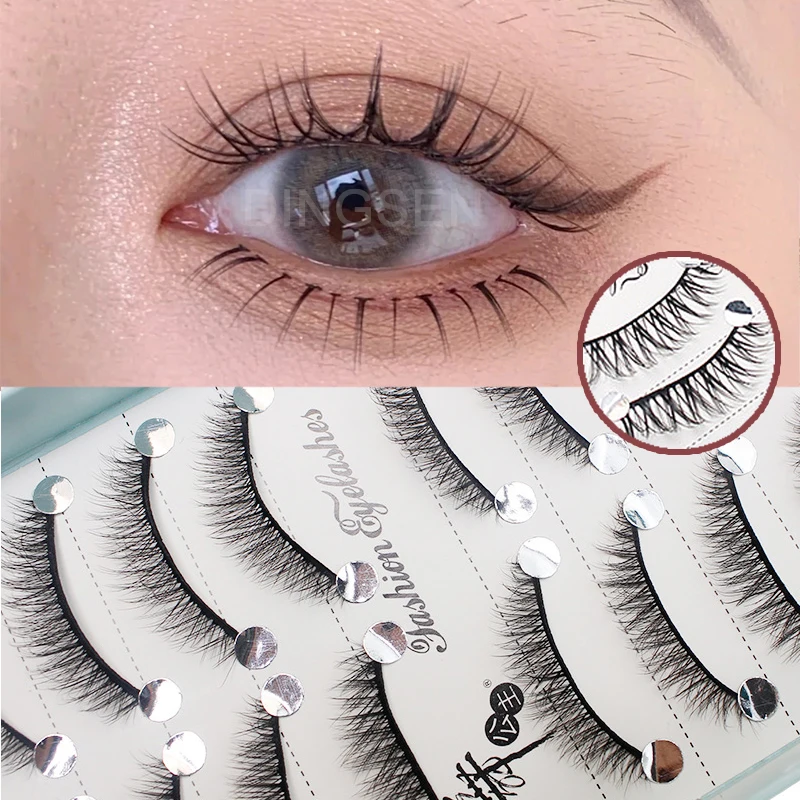 

10 Pairs Wispy Long False Eyelashes Thick Fluffy Fake Eyelashes For Women Natural Cross Eyelash Extensions For Party Masquerade