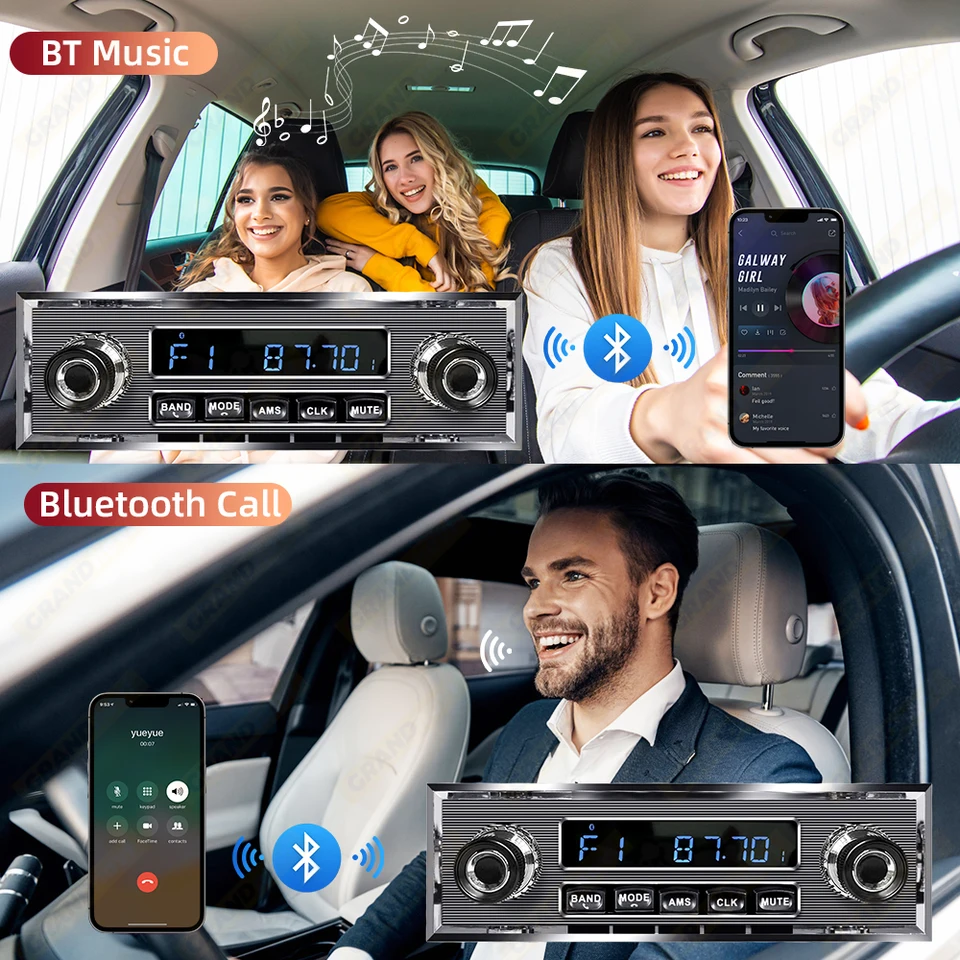 Grandnavi 1 Din カーラジオ MP3 プレーヤークラシックカーレトロ