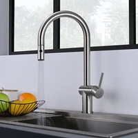 ก๊อกน้ำห้องครัวสีโรสโกลด์ขัดเงา สแตนเลส 304 แบบดึงออกได้ พร้อมหัวฉีดน้ำร้อนน้ำเย็น 3