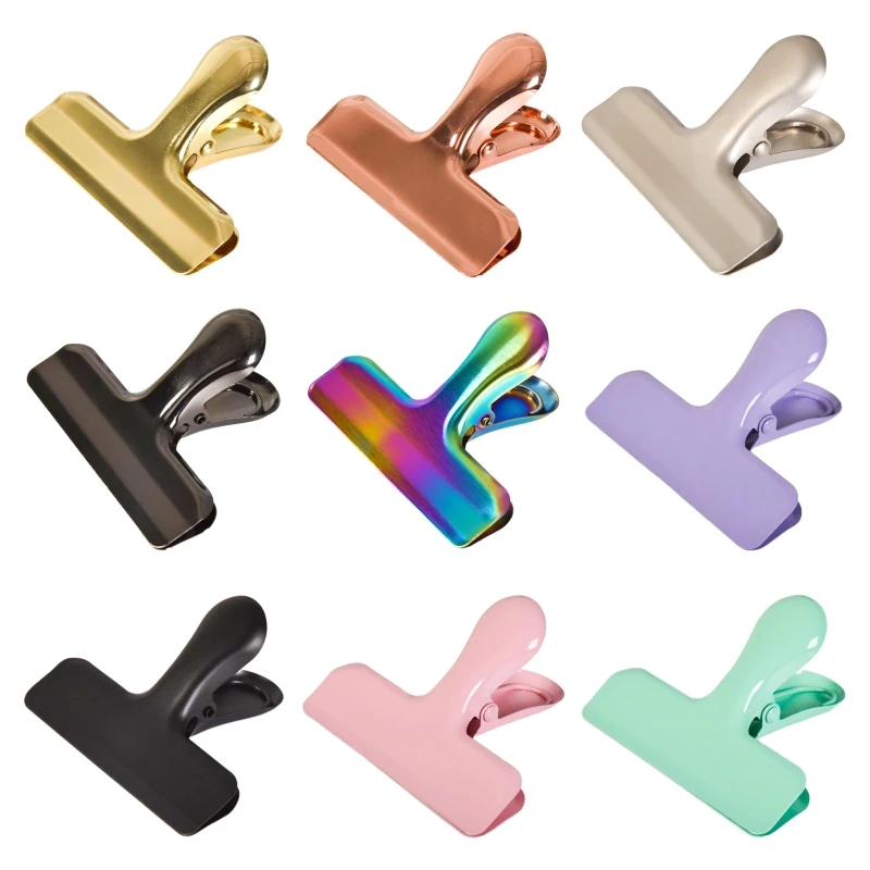 

Colorful Clips Large Metal Paper Clamps Stainless Steel Clip Compact Hinge Clips for Cork Board Bulletin Dropship