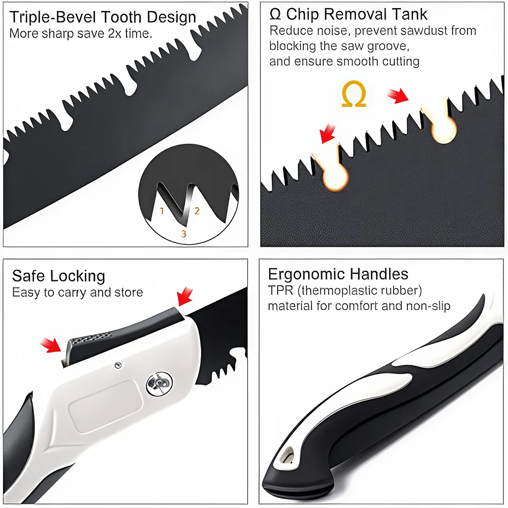 Gardening portable saw secateurs outdoor logging folding hand saw for garden multifunctional pruner grip Tok foldable tools