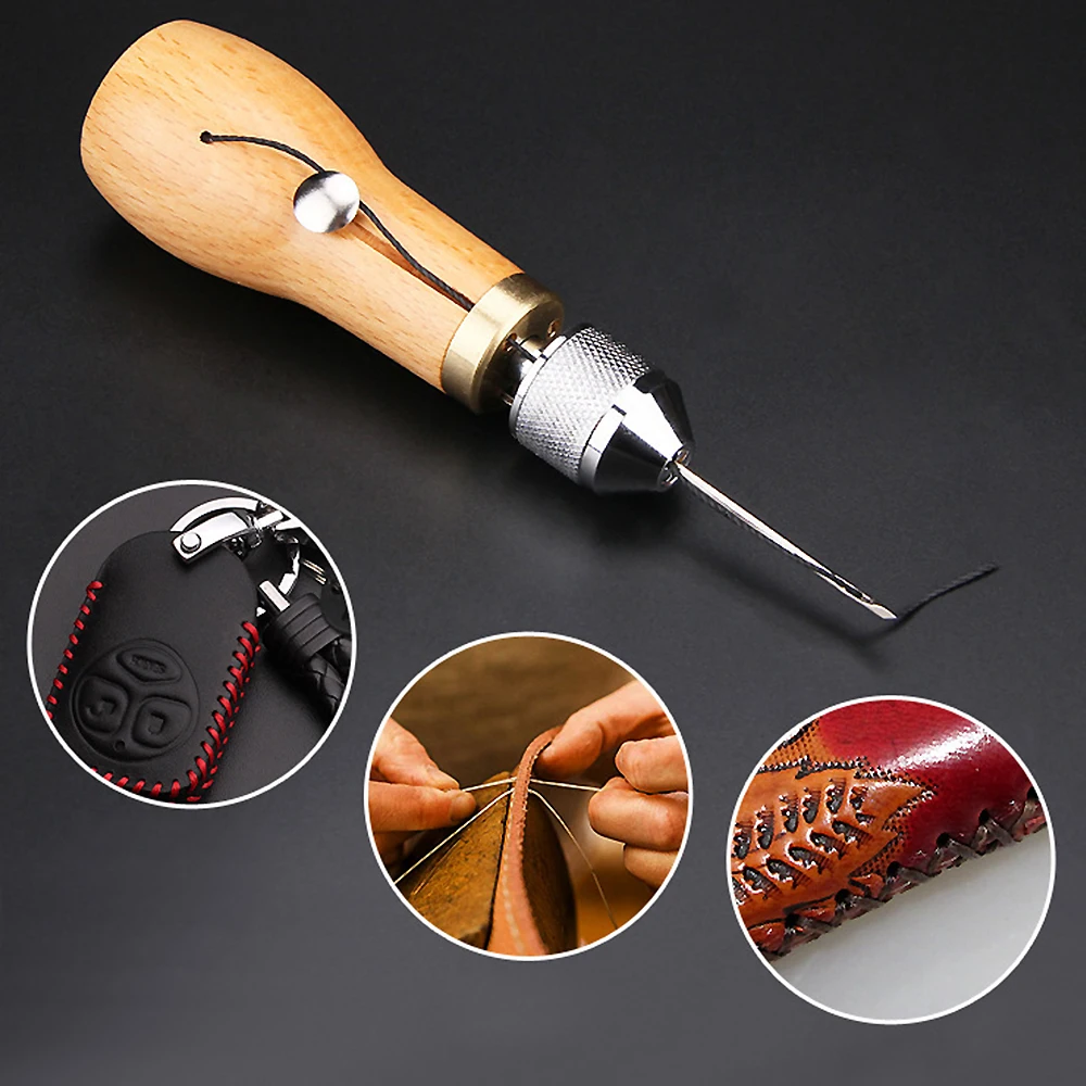 Leather Sewing Awl Thread Kit Speedy Stitcher Hand Sewing Machine Tools Kit Leather Craft Stitching Shoemaker Canvas Repair