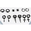 2 Pcs/30 Pcs Magnetic Black Clip On Earrings Men Women Hoop Dangle Helix Earrings Stainless Steel Non-Piercing Set 2