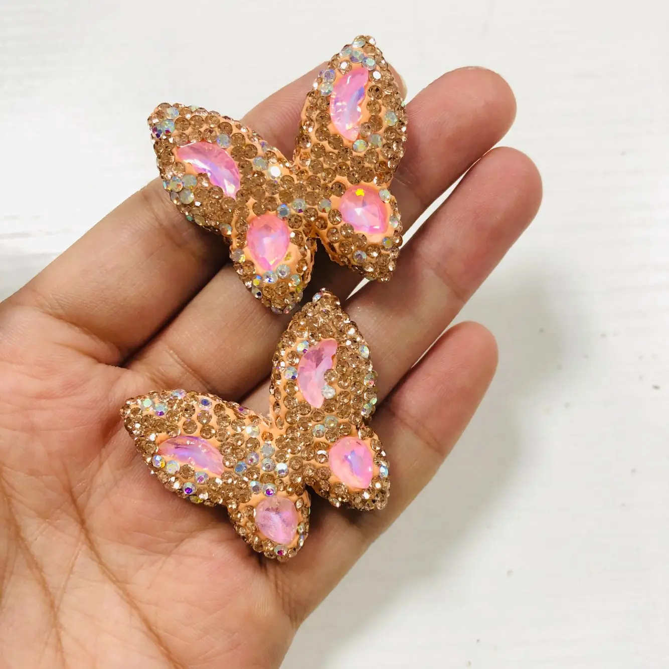 Glitter Luxury Butterfly Rhinestone Gems Ornament Set - Handcrafted DIY Phone Case Charms