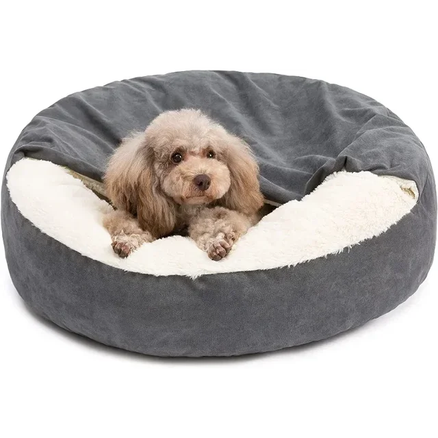 Semi-closed Dog Kennel Pet Sleeping Pad Kitten Puppy Winter Warm Nest Litter Mat Plush Dirty Resistant Pet Bed Kennel 6