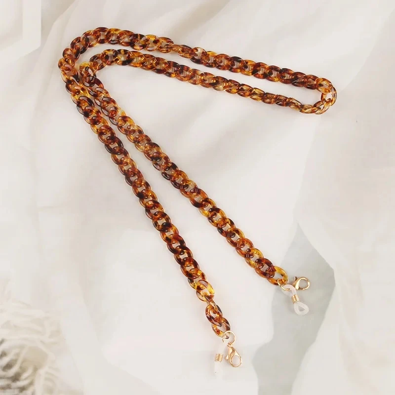 

Children Color Acrylic Non-slip Glasses Chain Necklace Jewelry for Women Fashion Amber Sunglasses Mask Holder Neck Rope Lanyard