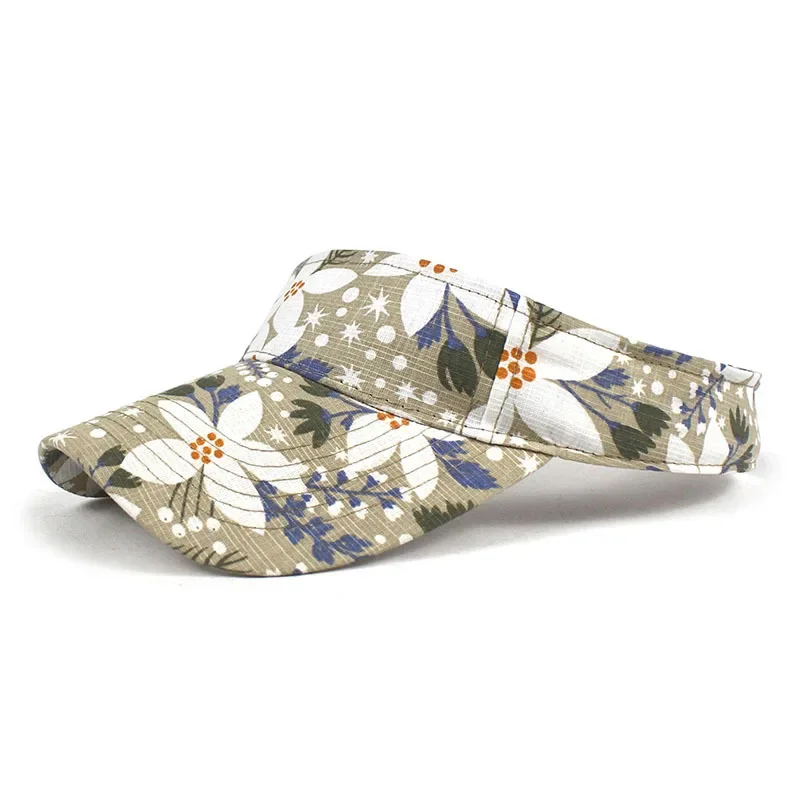 

Floral Print Summer Visor Hats Spring Summer Women's Outdoor Sun Protection Empty Top Visors For Girls Women