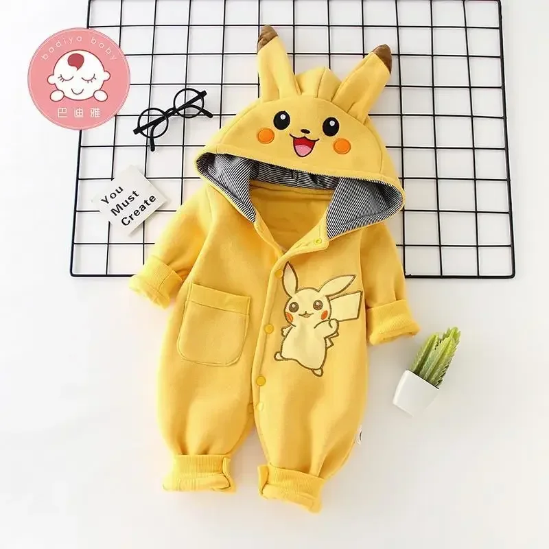 thumbnail image 1 of Pokemon Pikachu Cartoon Baby Pyjamsa Newborn Winter Long-Sleeved Clothing Kids Rompers Babies Toddler'S Clothes Costume Onesie, 1 of 5
