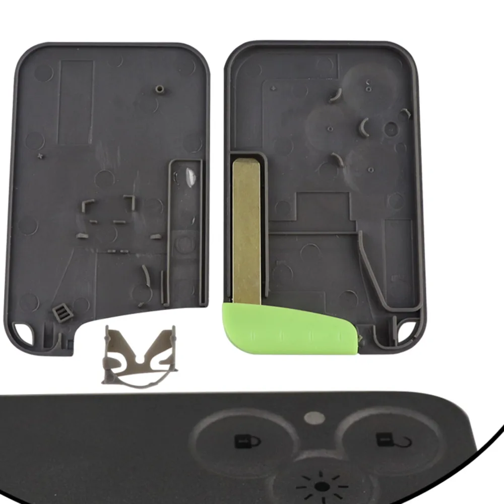 3-button Remote Control Key Card Case Fob Cover Inserted Into Small Key Blade Smart Card For Renolaguna Espace key case