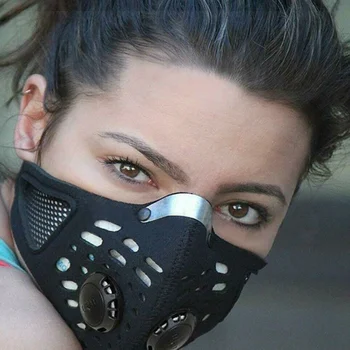 1 maschera facciale con filtro rimovibile, tessuto traspirante, adatta per ciclismo, corsa, passeggiate e attività all'aperto