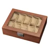 Direct Selling Solid Wood Can Store 10 Watches Storage Box Bracelet Simple Retro Dust Proof With Cover Organization Bins 6