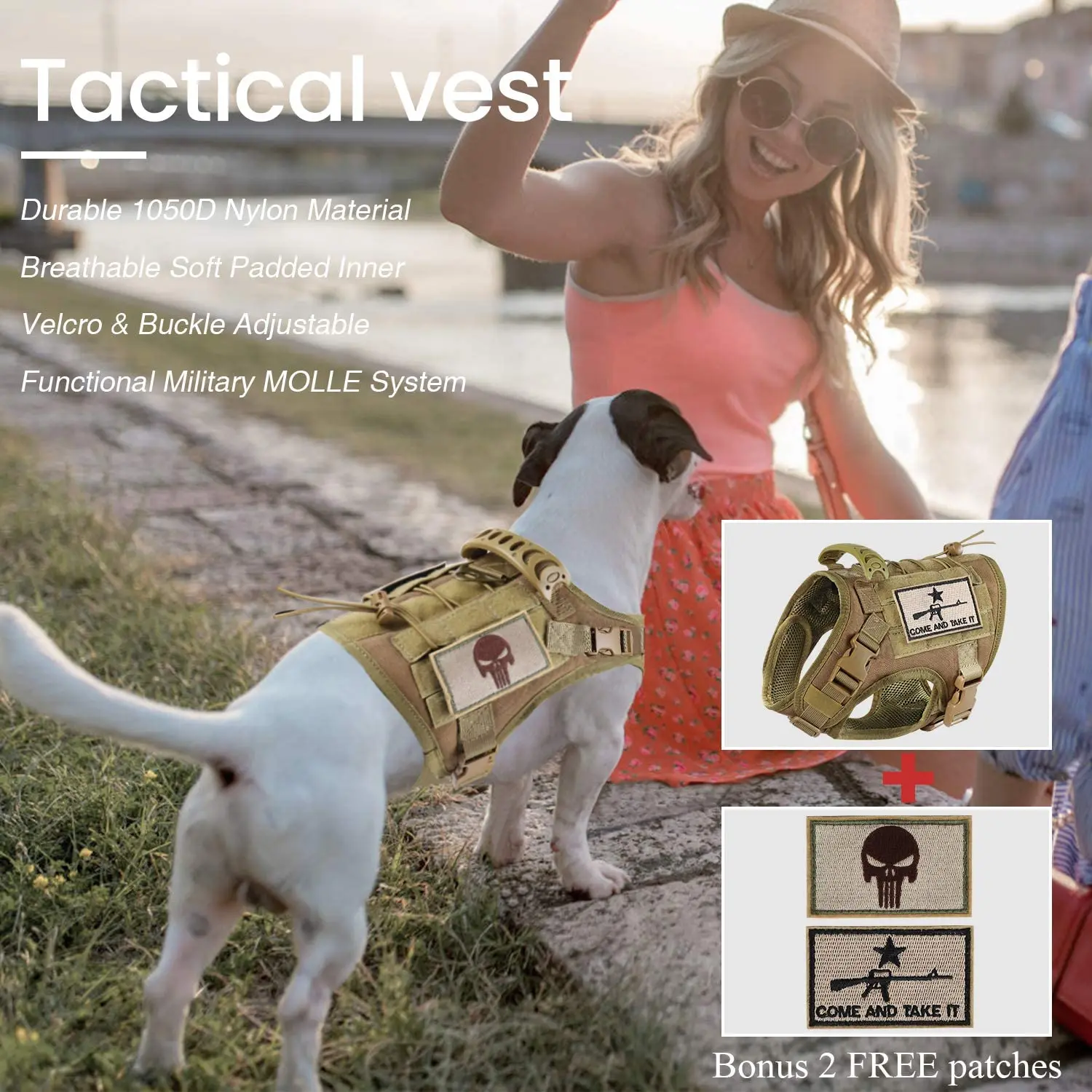 Vest for Dog Training and Cat Tactical Harness - Adjustable Military Outdoor Working Harness - Dog and Cat Accessories for Small Pets