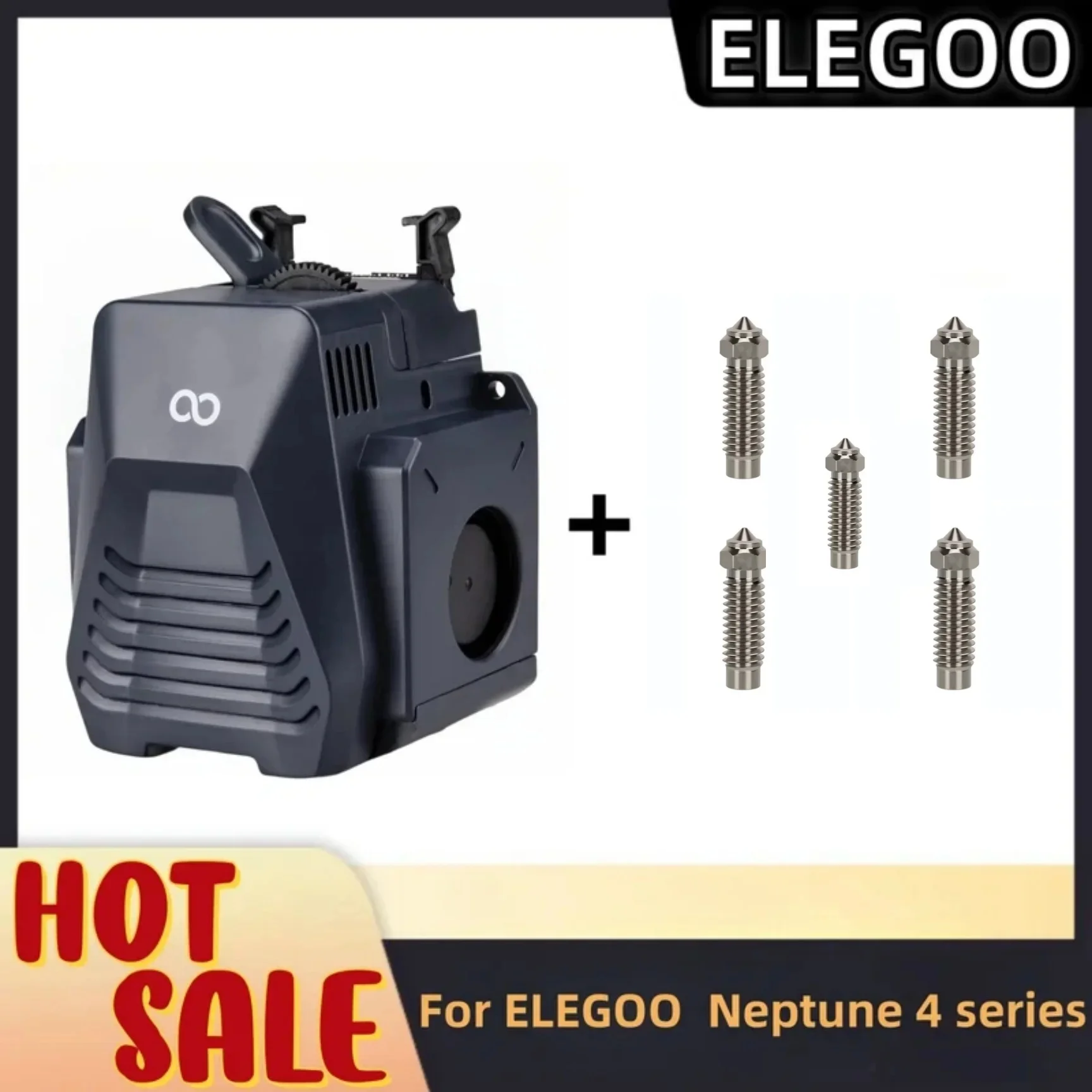 

ELEGOO 3D Printer Extruder Neptune 4 Max 4 Plus & 5pcs Plated Copper Fully Assembled Twin Gear Direct Drive Extruder Official