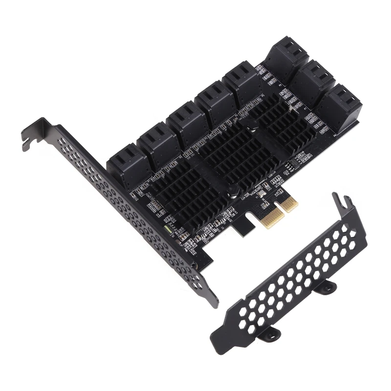 

PCIe Adapter, 16 Ports PCI for Express X1 X16 to III Controller Expansion Card Adapter Video Card Dropship