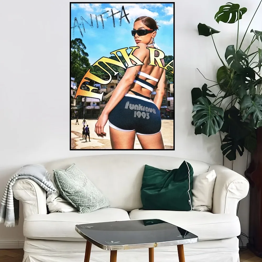 Brazilian Singer Anitta Poster Home Bar Coffee House Decor Aesthetic Art Wall Painting Stickers Indoor