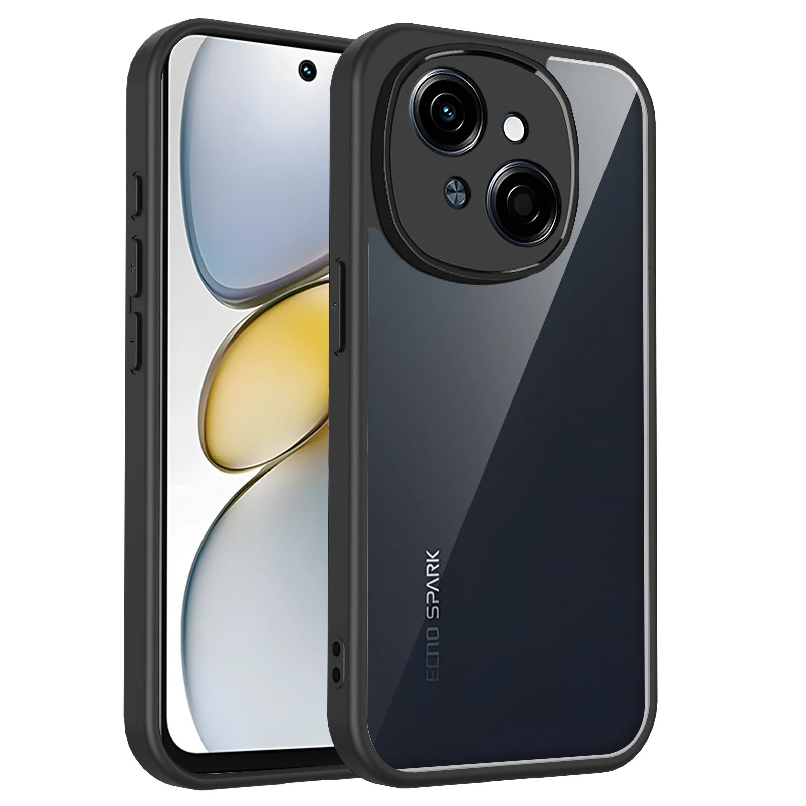Enhanced Product Title: Air Cushion Silicone Bumper Case with Clear Matte Back Cover