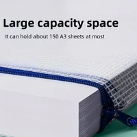 10pcs, A3 Mesh Zipper File Bag,5 colors, waterproof plastic file Bag for organizing school and office supplies, cosmetics, trave 2