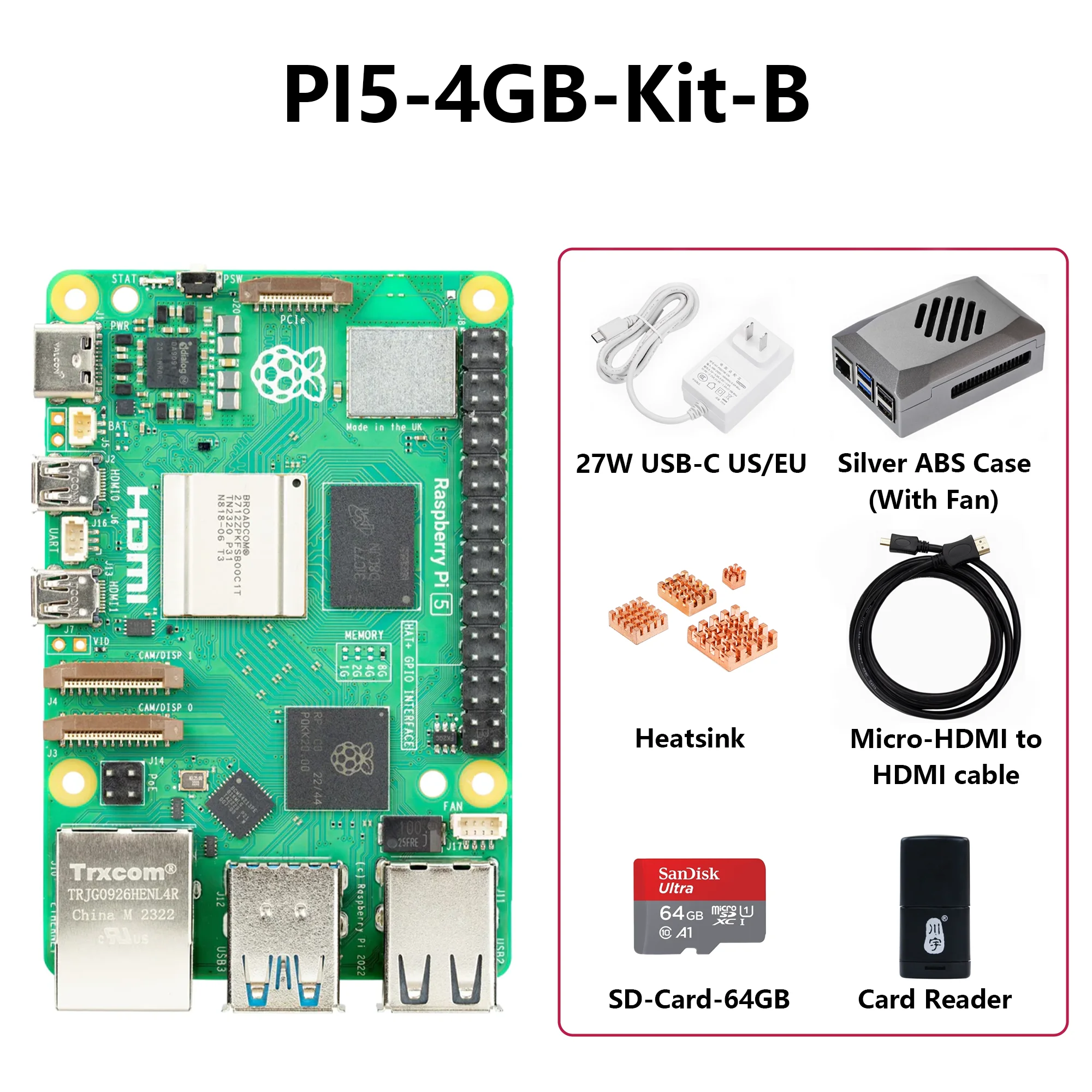 Official Raspberry Pi 5 16GB 8GB 2GB 4GB Laptop Mini PC Computer