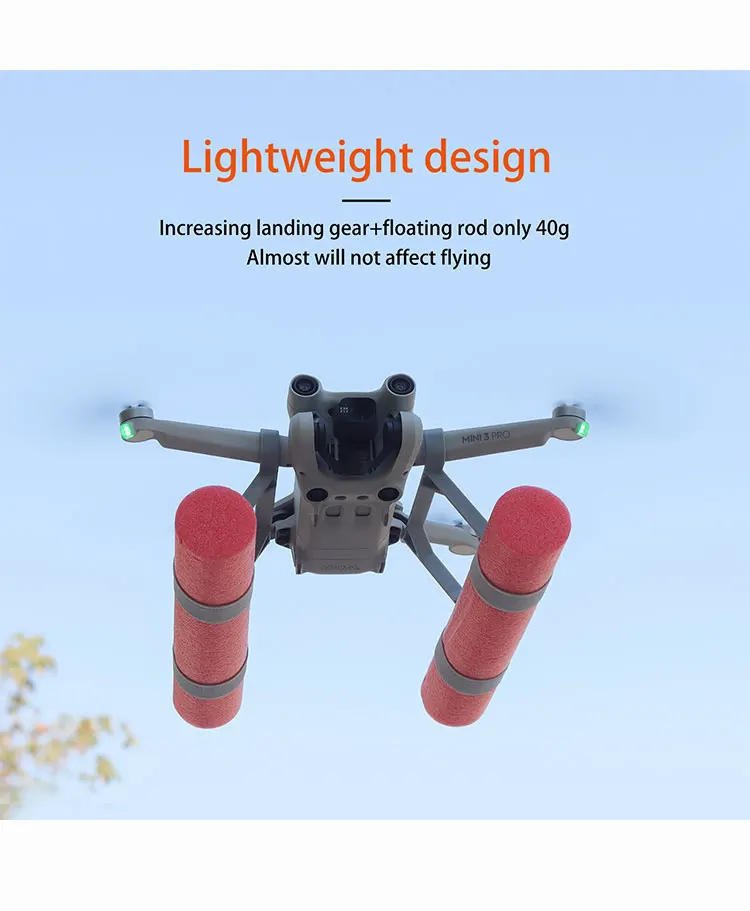 Description Picture 6 of itemLanding Skid Float Kit Expansion For DJI Mini 3/Mini 3/4 PRO Drone Water Landing Gear On Water Training Gear Accessories