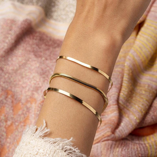 Women's Fashion Heart Chains Bracelet, Gold Color Stainless Steel Bracelets  For 2022 Jewelry Gift to Girls with Extension Chain - AliExpress