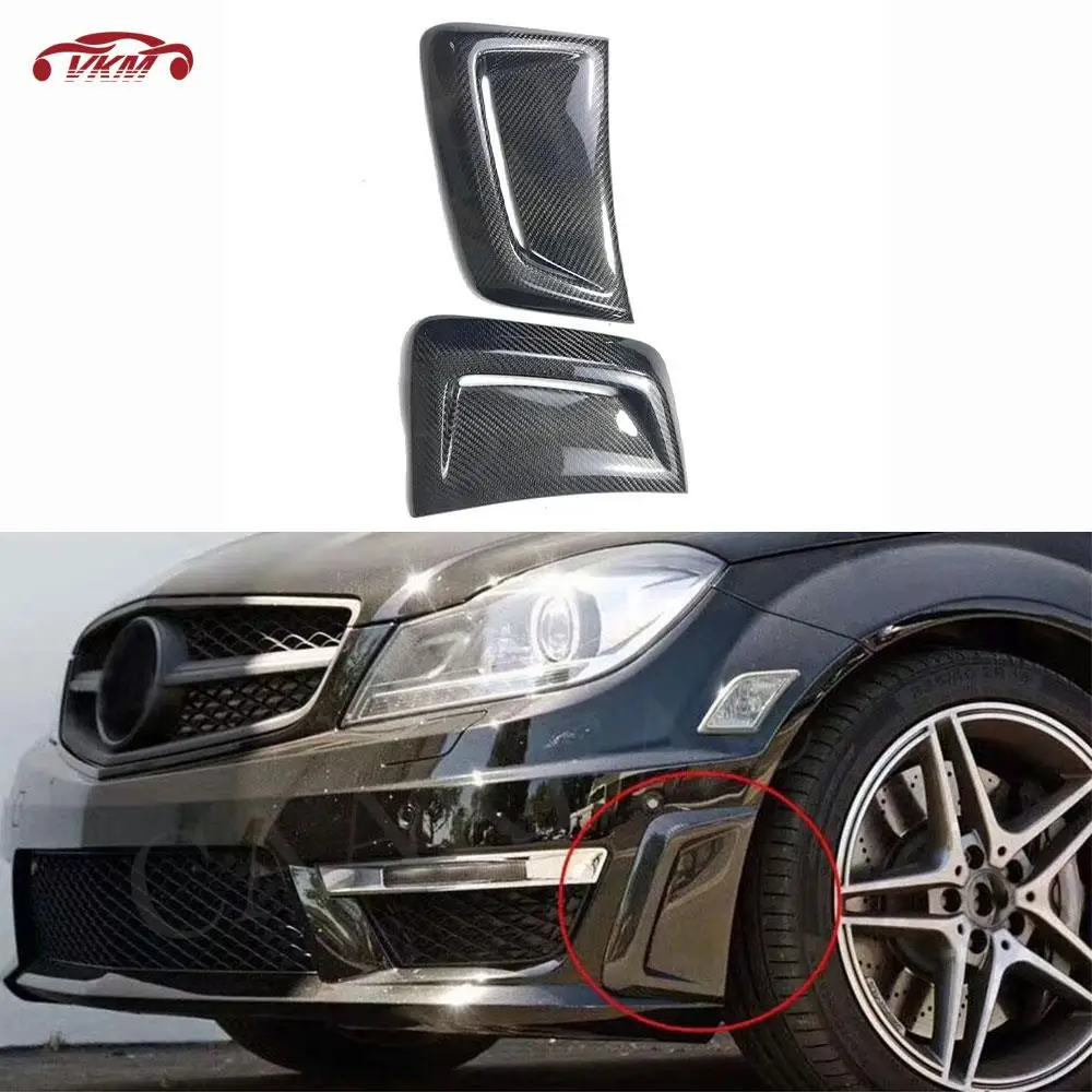 

Carbon Fiber Front Bumper Side Air Vents Trims Cover Stickers Frame for Benz C Class W204 C63 AMG 2012-2014 Plates Accessories