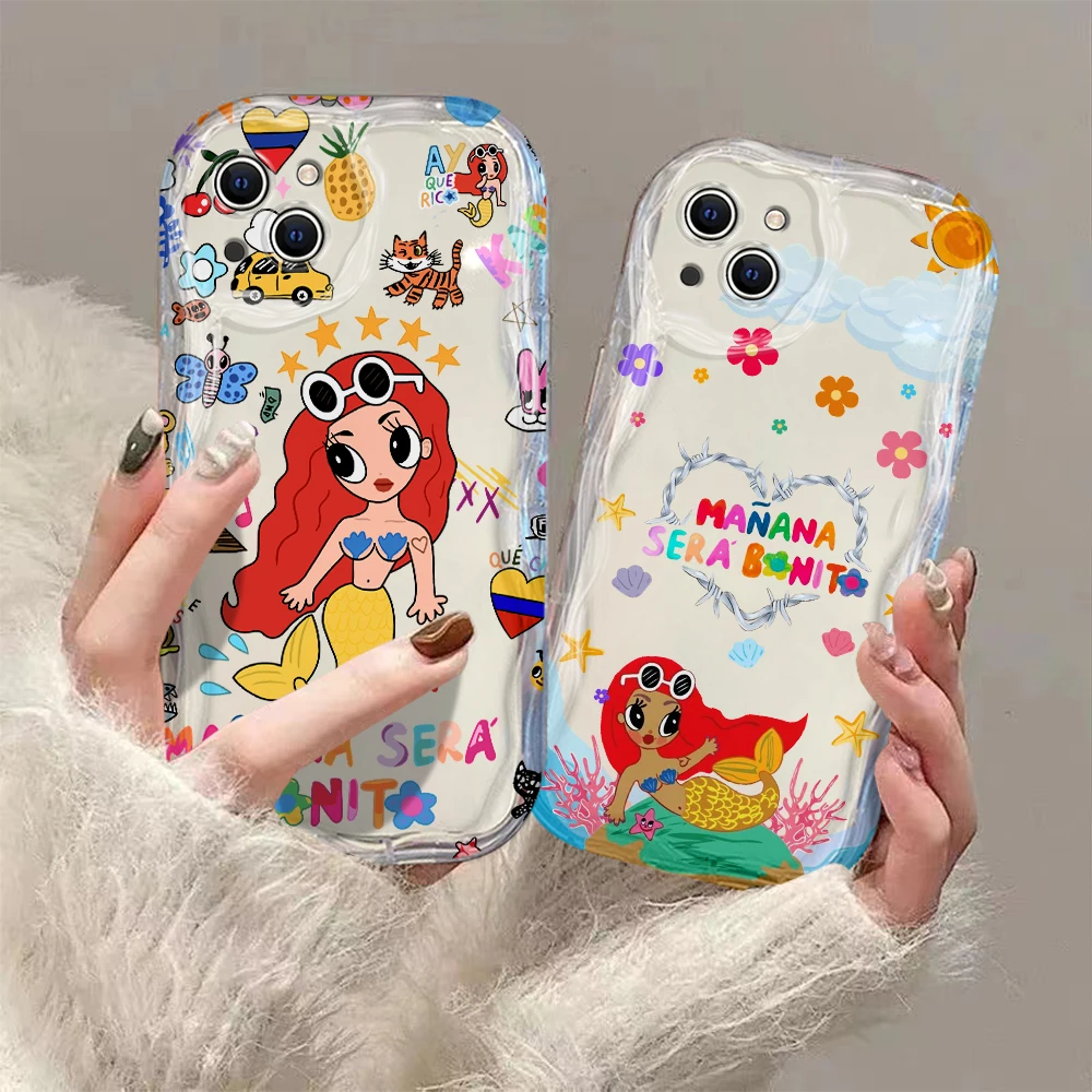 

Karol G Manana Sera Bonito 3D Wave Case For iPhone 15 14 13 12 11 Pro Max Mini X XR XSMAX 8 7 6S Plus Soft Silicone Cover