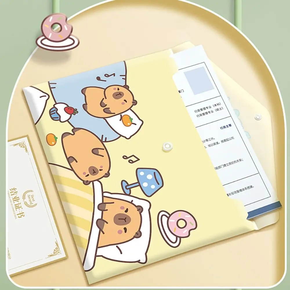 대용량 A4 파일 폴더 시험지 보관 방수 문서 가방, PP 스냅 패스너 봉투 폴더, 세트당 5 개