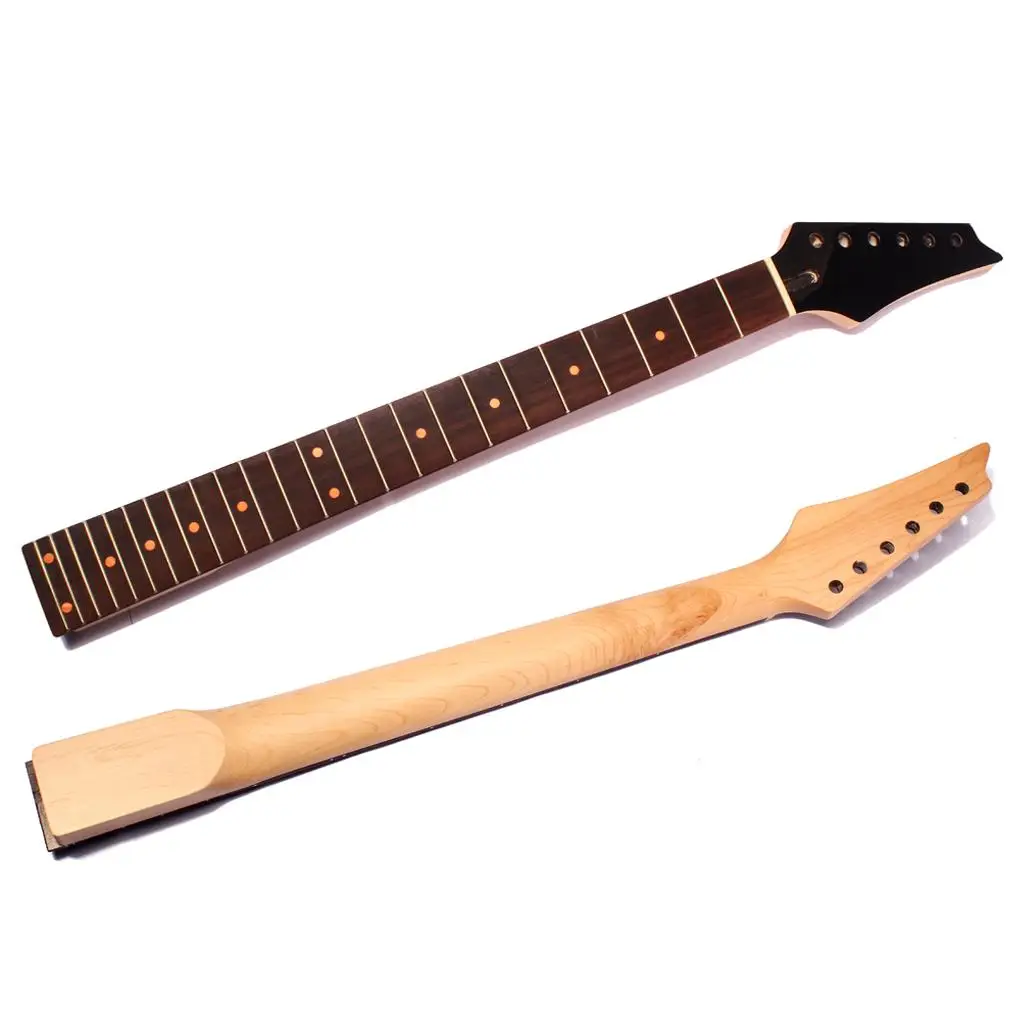 Electric Guitar Maple 24-Fret Neck Instrument Accessory Inlay DIY Black Head