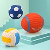 Squeaky Dog Toys Soft Latex Balls For Small Medium Large Dogs Rugby Football Volleyball Pet Toy Dog Interactive Chew Toy Ball 2