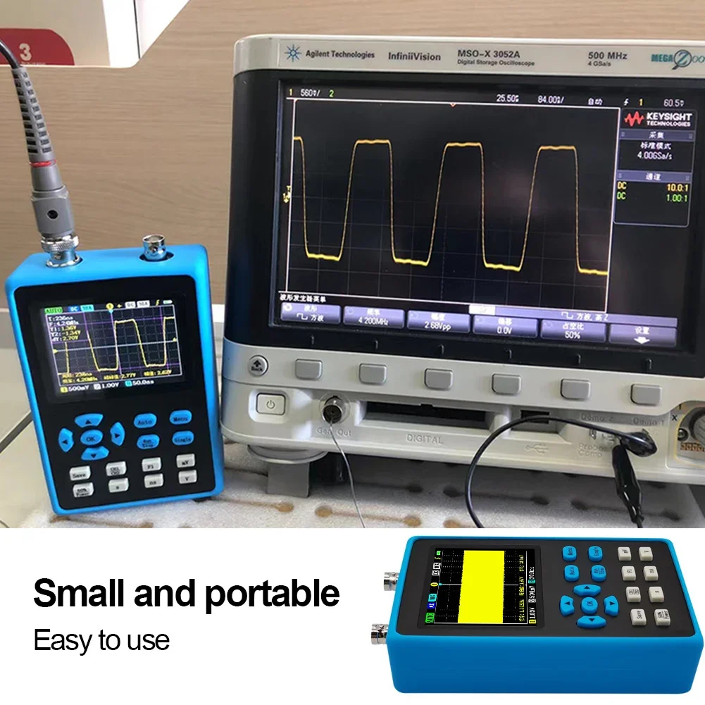 28Inch Handheld Digital Oscilloscope 120M Bandwidth Portable Dual Channel Oscilloscope Signal generator XYmode for Car Repair digital oscilloscope signal generator