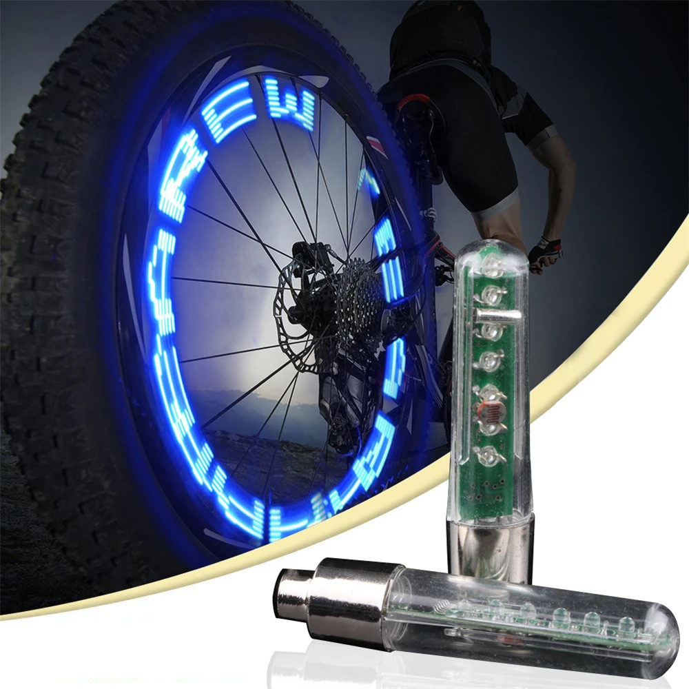 LEDBikeLightNeonBikeSpokeLightWheelTireNozzleValveCapsLamp
