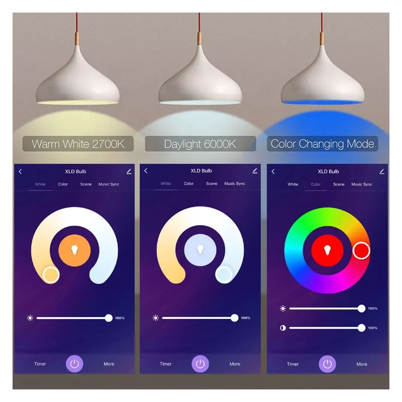 Tuya Smart WiFi LED Bulb E14 Candle Light 220V 9W 7W 5W RGB Dimmable Lamp APP Voice Control Works With Alexa Google Home Decor