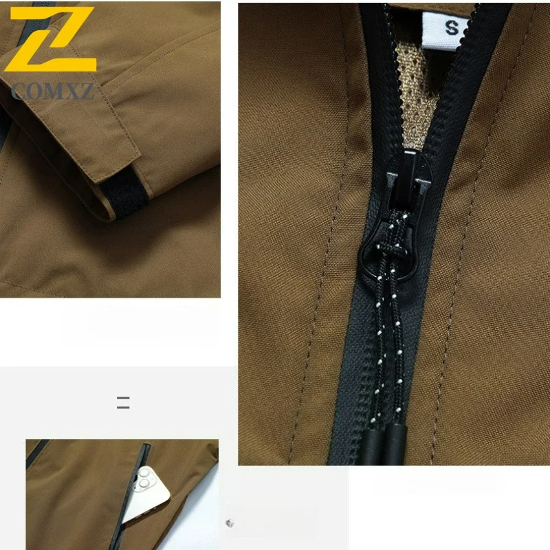 Autumn Raincoat Windbreaker Mens Mountain Bike Jacket Unisex Hiking Hooded Coat Chaqueta Cortavientos Hombre Waterproof Clothing