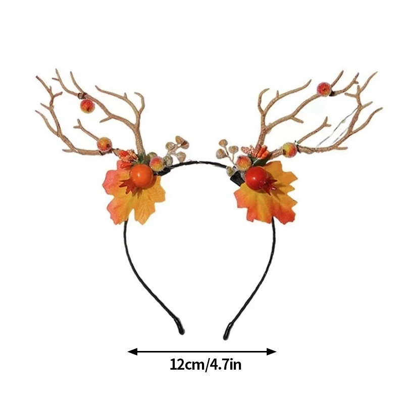 Christmas Headband Christmas Glowing Hair Hoop Led Glowing Deer Ear Hair Accessories Reindeer Band Decoration