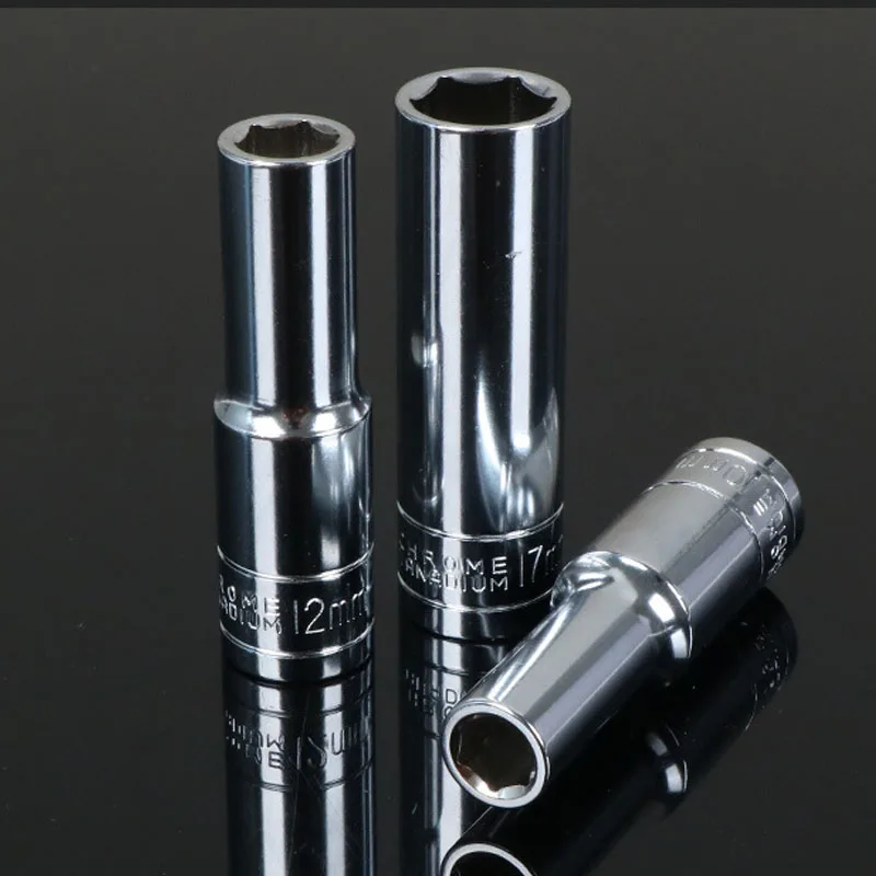 1PCS 1/2" Drive Deep Hex Socket CRV Hand Tools 6 Point Socket Wrench Head 78mm Long  Extension Sleeve Adapter 8-32mm Anti-rust 4