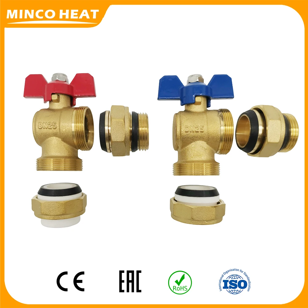 

Minco Heat HK-Diverter Angle PPR Ball Valve 25 Set of Two for Floor Heating and Hot Water System