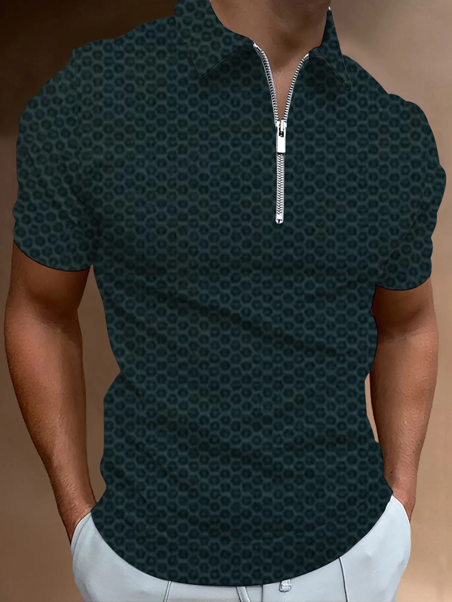 

2024 Summer Men's Short Sleeve T-Shirt Cool and Breathable Polo Shirt Business Casual Sweat-Absorbing Top Men's Shirts