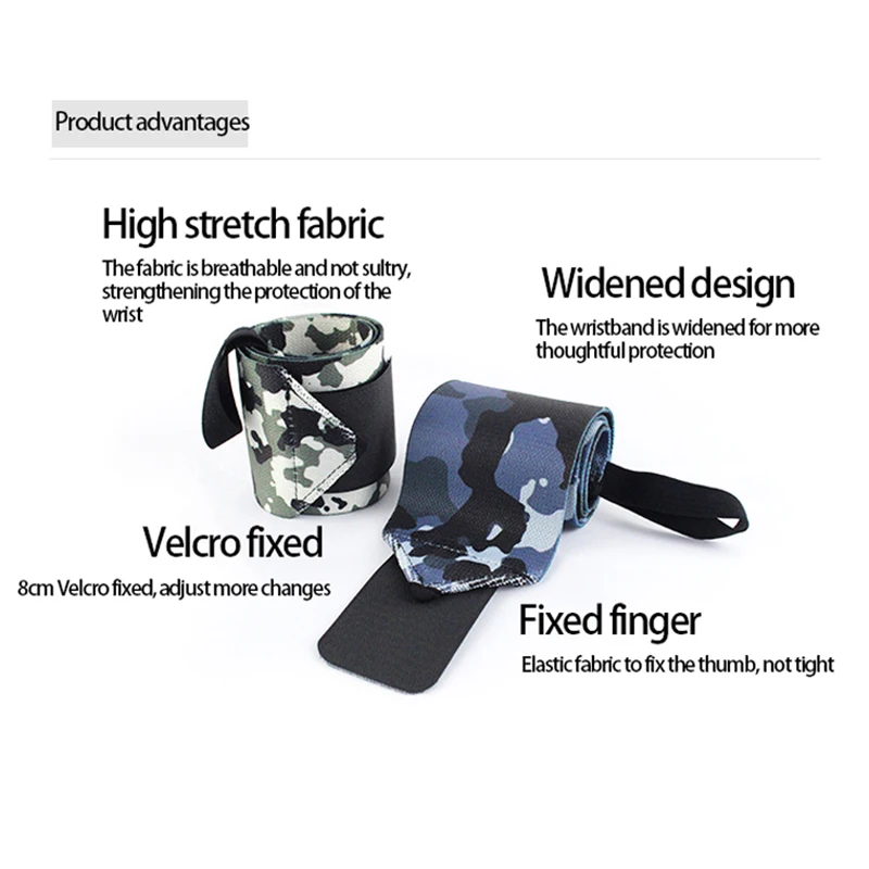 Wrist Support Band 1pc Wrist Support Gym Strap Camouflage Adjustable Elastic Wrist Wraps Bandages for Gym Weightlifting Protect Hand Wrap