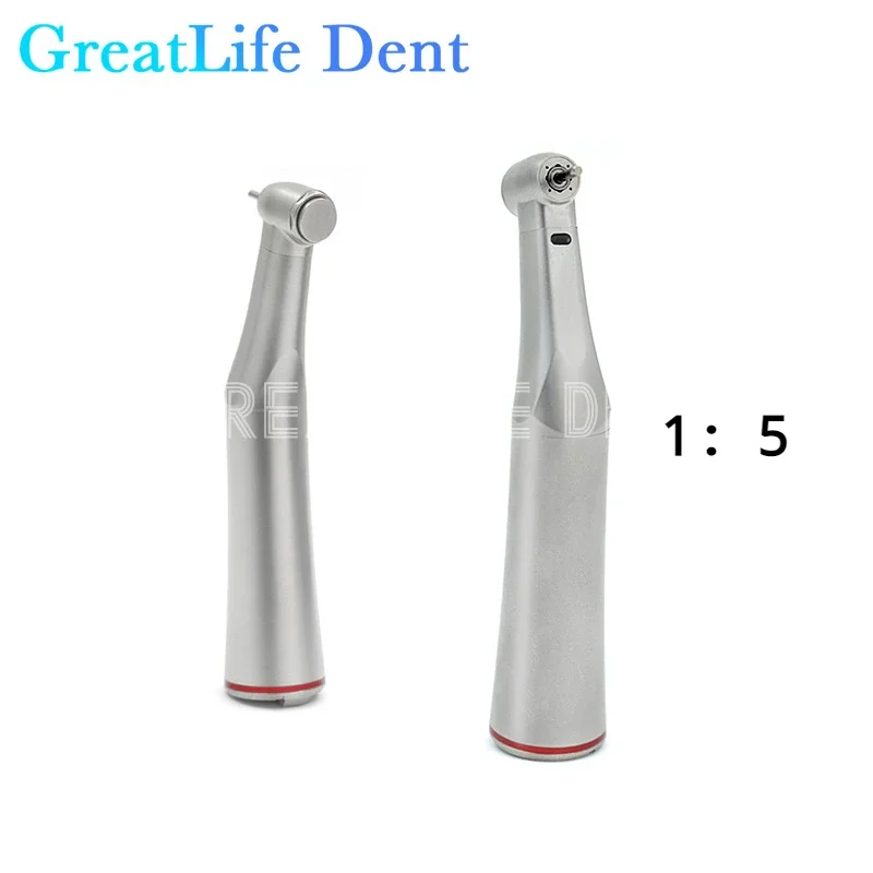 

GreatLife Dent Dental 1: 5 Increasing Fiber Optic Contra Angle Stainless Steel Body Internal Water Spray Low Speed Handpiece