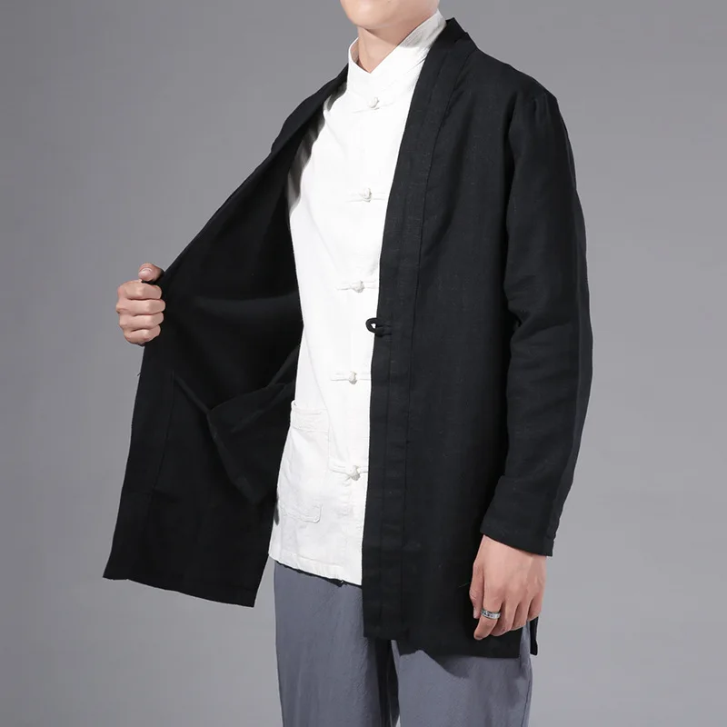 

Chinese Style Design Linen Jacket Men Single Button Jackets Coats Spring Autumn Jacket Male
