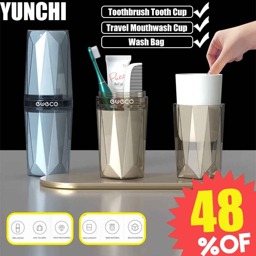 8PCS Transparent Mouthwash Cup Travel Towel Toothbrush Box Travel Wash Set Toothpaste Shampoo Storage Bottle Women Mouthwash Cup travel toothbrush toothpaste case cover holder portable hiking camping toothbrush storage box wash cup cosmetic capsule case