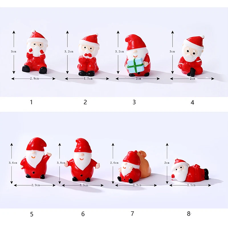 Creative Cute Miniature Santa Claus Gift Sled Landscape DIY Christmas Garden Bonsai Decor Kid Toy Resin Small Ornaments