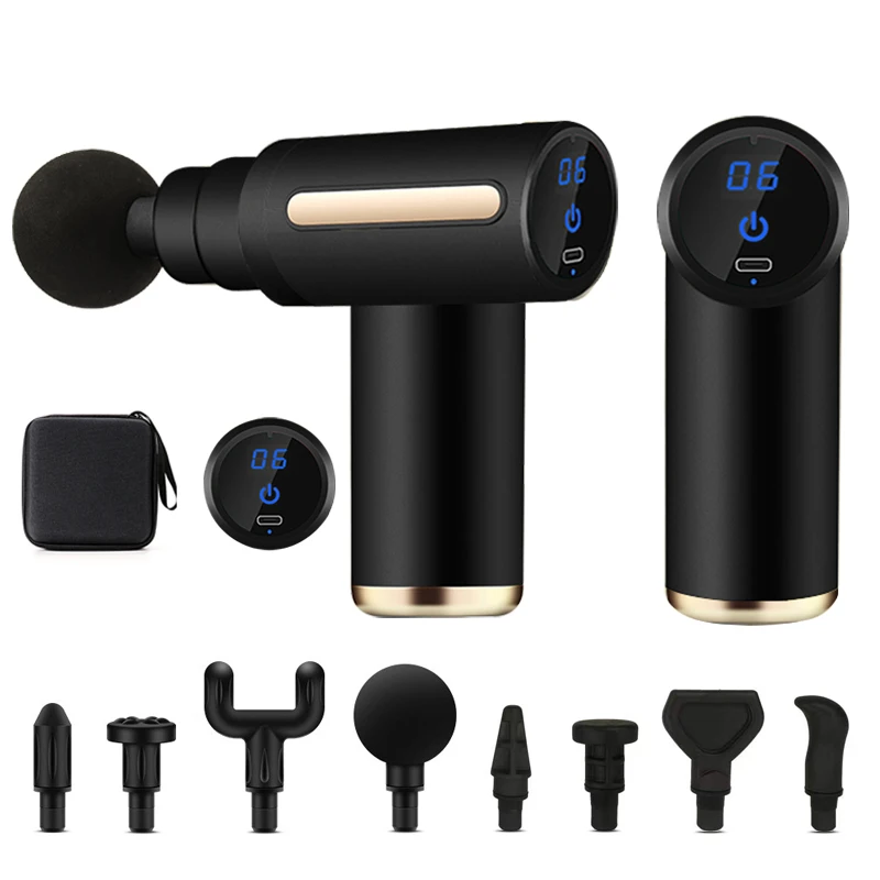 8 Heads Portable Massage Gun Electric Massager Percussion Muscle Fascia For Body Neck Back Vibration Relaxation |