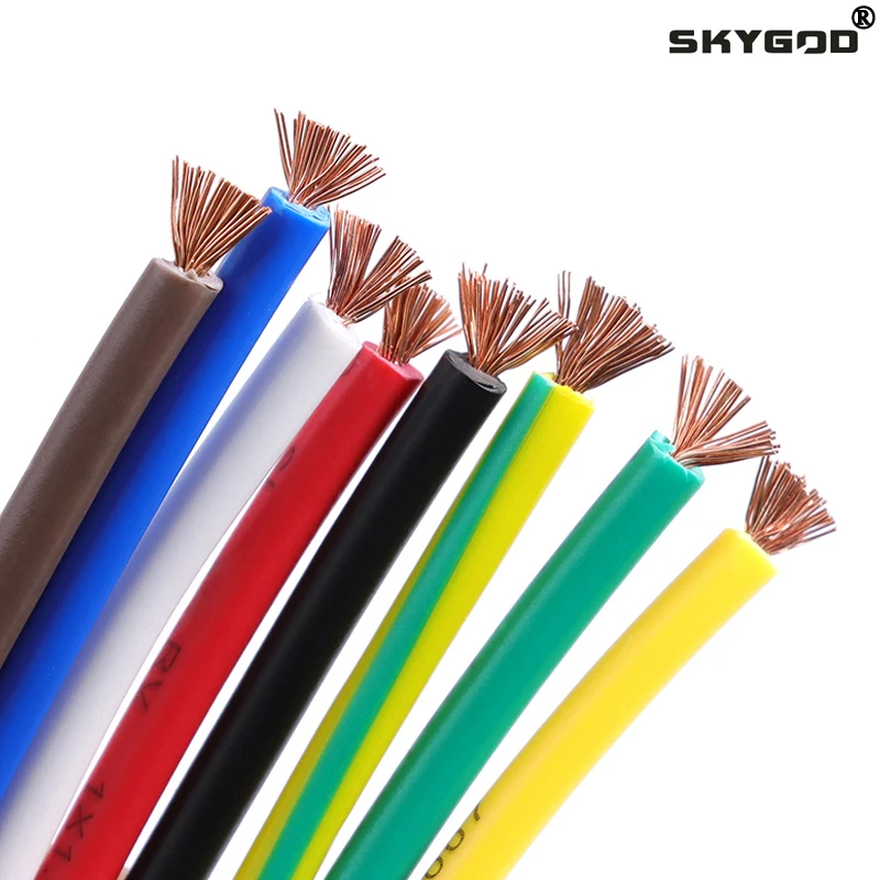 2/5/10m RV Copper Wire PVC Electrical Extension Cable Single-Core Multi-Stranded Hookup Building Wire For Car Audio Wires Motor