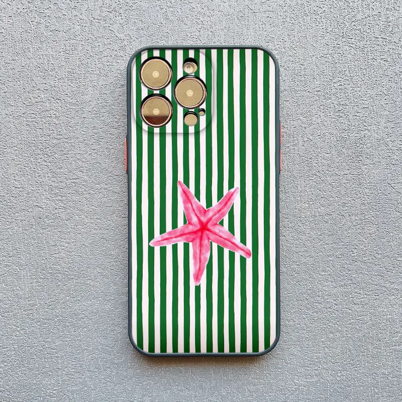 Ocean Life Theme Striped Phone Case Cover