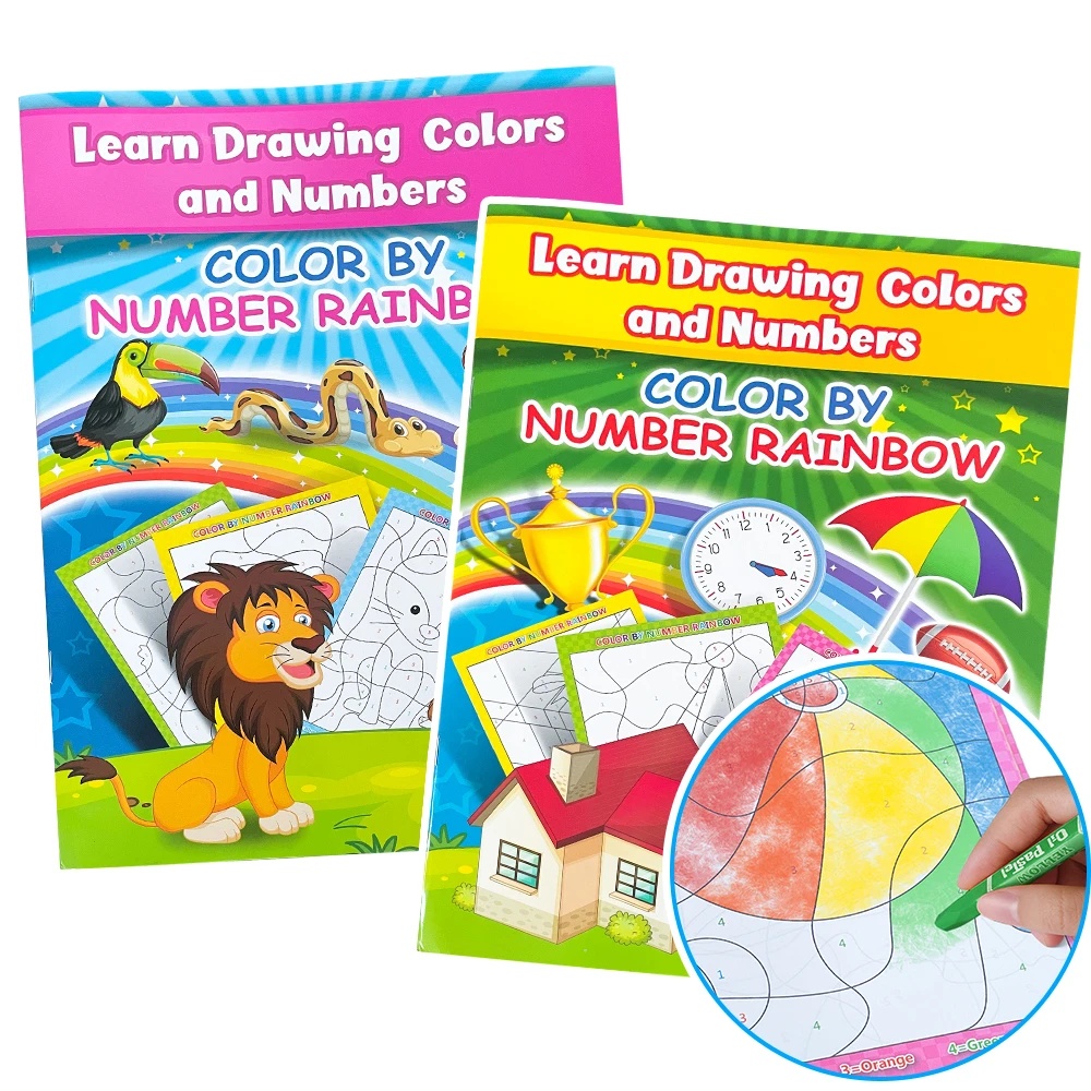 Baby Learn Drawing Colors And Numbers Color By Number Coloring Books Book  For Kids And Educational Activity Books For Kids - Card Books - AliExpress