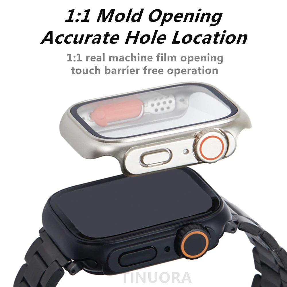 Apple Watch Screen Protector Case Glass Cover for Apple Watch Series 8 7 45mm 41mm Ultra IWatch 4 5 6 SE 44mm 40mm