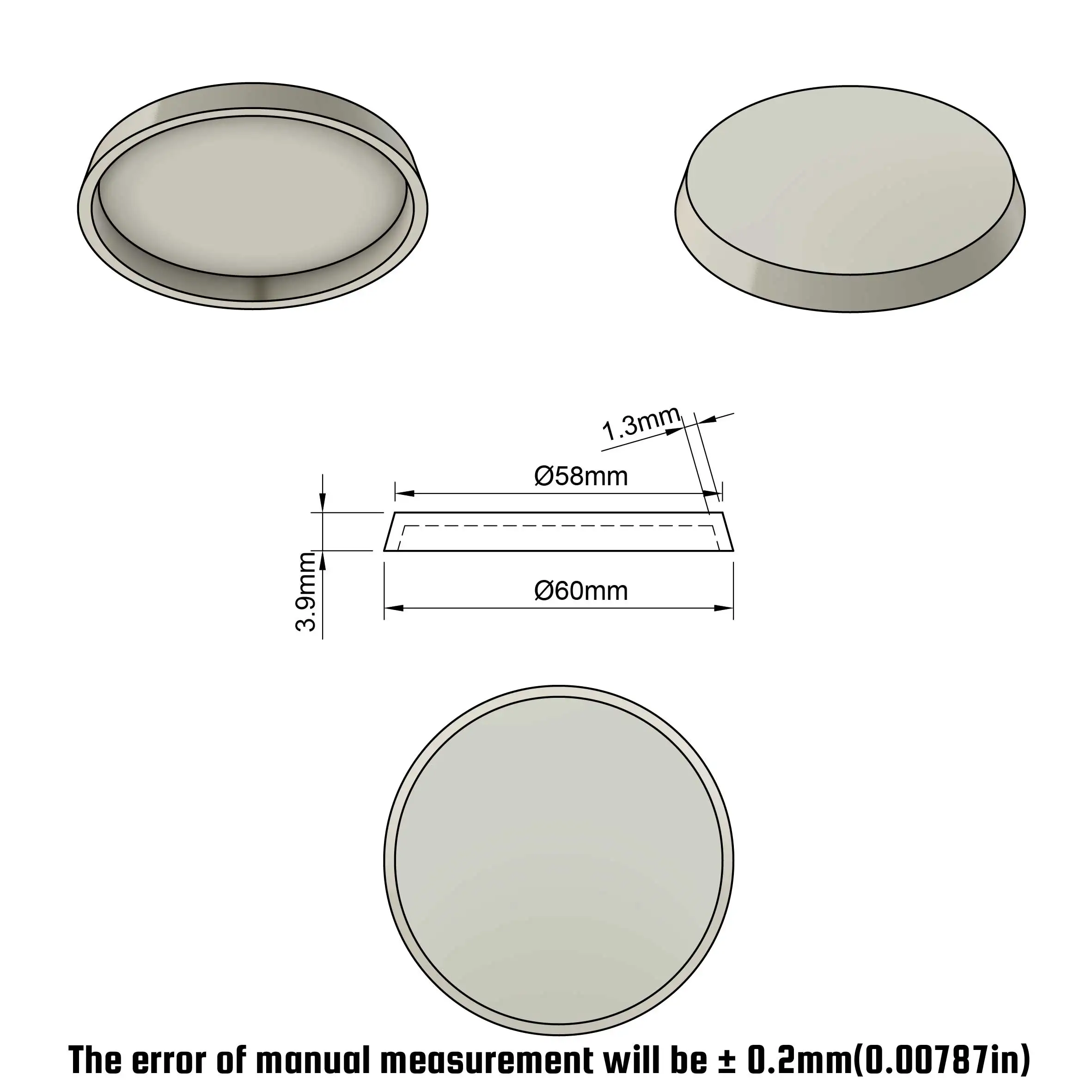 Wargame 60mm Plastic Round Bases
