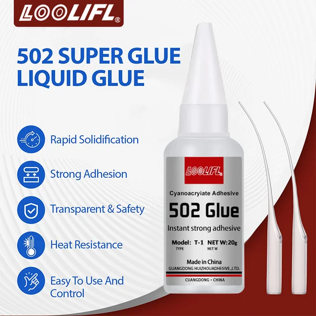 LOOLIFL 502 Super กาวทันที Quick-drying Cyanoacrylate กาวหนังยางแก้วไม้โลหะ Strong Bond กาวเครื่องมือ 1